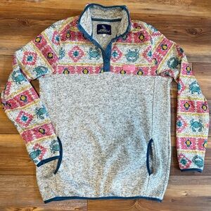 Simply Southern Gray and Crab Print Crewneck Pullover Sweater